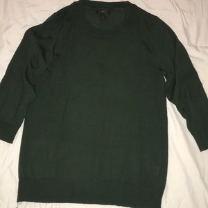 J. Crew 3/4 sleeve green sweater